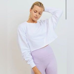 Momo B White Cropped Long Sleeve - S